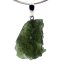 Moldavite pendant rhodium plated silver 6.10 grams