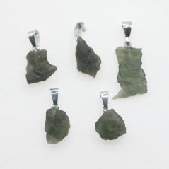 Moldavites - silver pendants - 5 pieces - 6.62 grams