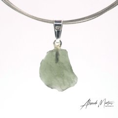 Moldavite sterling silver pendant - 1.12 grams