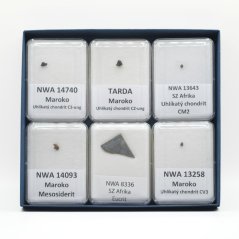 Collectible set of meteorites - 6 carbonaceous chondrites from NW Africa