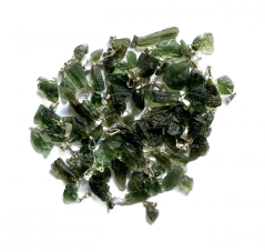Moldavites - silver pendants - 10 pieces