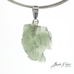 Moldavite sterling silver pendant - 1.37 grams