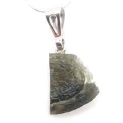 Elegant pendant with natural moldavite (1.73 g). Handmade original with gift box and certificate of authenticity.