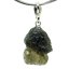 Moldavite pendant rhodium plated silver 3.11 grams