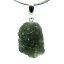 Moldavite pendant rhodium plated silver 5.53 grams