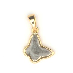 Iron meteorite - pendant - gold plated - motýl