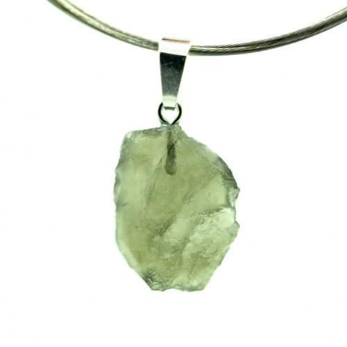 Moldavite sterling silver pendant - 1.49 grams