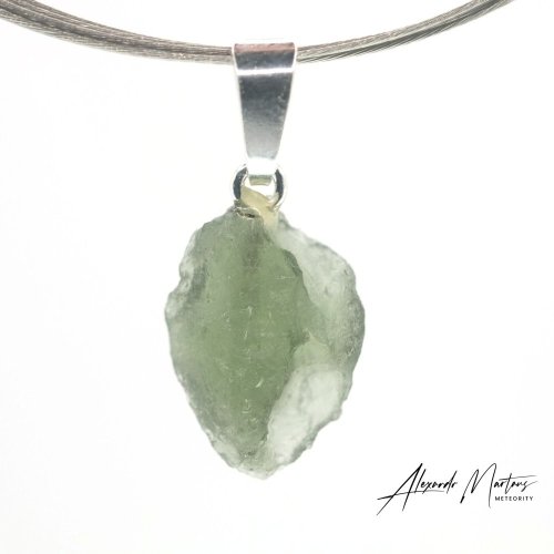 Moldavite sterling silver pendant - 1.10 grams