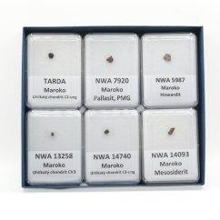 Sběratelská sada meteoritů - 6 kusů z Maroka