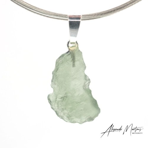 Moldavite sterling silver pendant - 1.29 grams