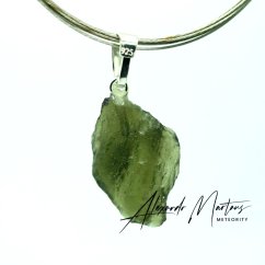 Moldavite sterling silver pendant - 1.95 grams