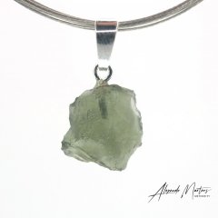 Moldavite sterling silver pendant - 1.23 grams