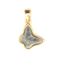 Iron meteorite - pendant - gold plated - motýl