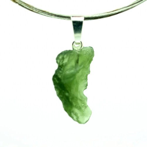 Moldavite sterling silver pendant - 1.62 grams