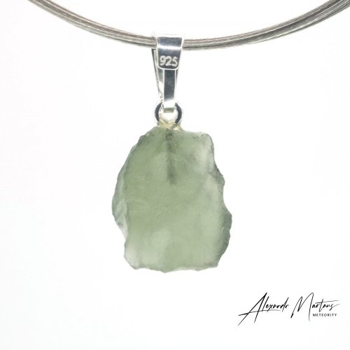 Moldavite sterling silver pendant - 1.22 grams