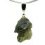 Moldavite pendant rhodium plated silver 3.11 grams