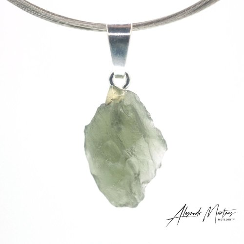 Moldavite sterling silver pendant - 1.17 grams