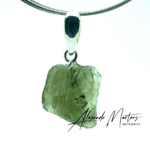 Moldavite sterling silver pendant 1.29 grams