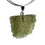 Moldavite pendant rhodium plated silver 3.16 grams