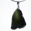 Moldavite pendant rhodium plated silver 6.47 grams