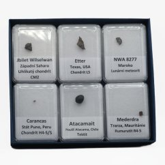 Collectible set of meteorites - 6 specimens from Africa and America