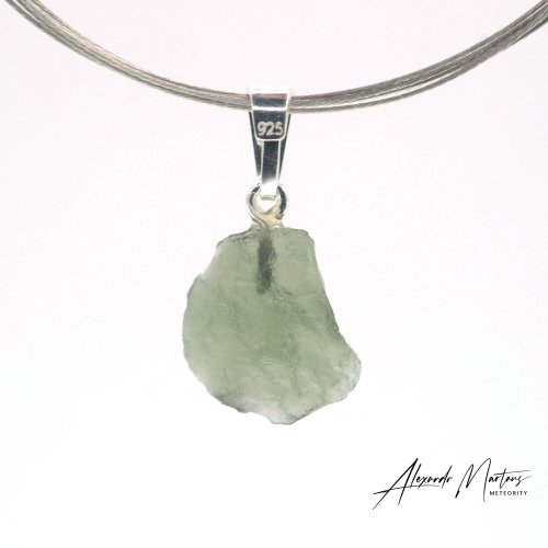 Moldavite sterling silver pendant - 1.12 grams