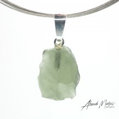 Moldavite sterling silver pendant - 1.22 grams