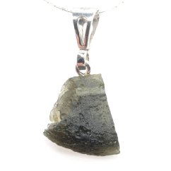 Elegant pendant with natural moldavite (1.73 g). Handmade original with gift box and certificate of authenticity.