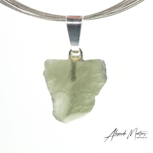 Moldavite sterling silver pendant - 1.11 grams