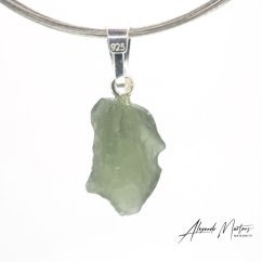 Moldavite sterling silver pendant - 1.17 grams