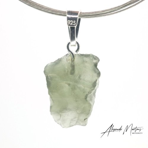 Moldavite sterling silver pendant - 1.12 grams