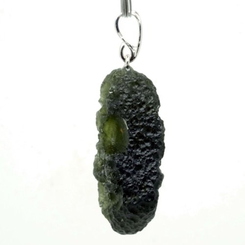 Moldavite pendant rhodium plated silver 9,50 grams, SPERK1088