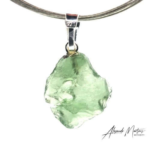 Moldavite sterling silver pendant - 1.19 grams