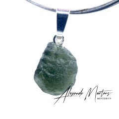 Moldavite sterling silver pendant - 1.68 grams