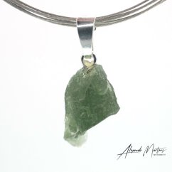 Moldavite sterling silver pendant - 1.49 grams