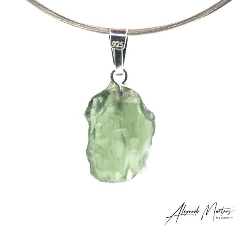 Moldavite sterling silver pendant - 1.18 grams