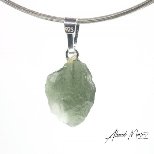 Moldavite sterling silver pendant - 1.10 grams