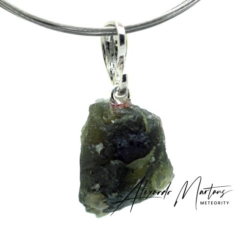 Moldavite pendant silver 2.90 grams