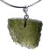 Moldavite pendant rhodium plated silver 3.16 grams