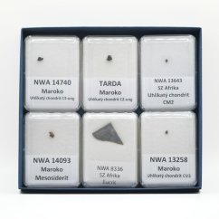 Collectible set of meteorites - 6 carbonaceous chondrites from NW Africa