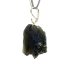 Moldavite pendant rhodium plated silver 5.25 grams