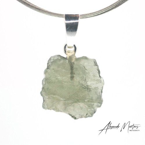 Moldavite sterling silver pendant - 1.24 grams