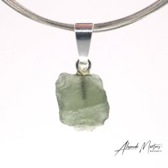 Moldavite sterling silver pendant - 0.91 grams