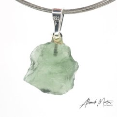 Moldavite sterling silver pendant - 1.31 grams