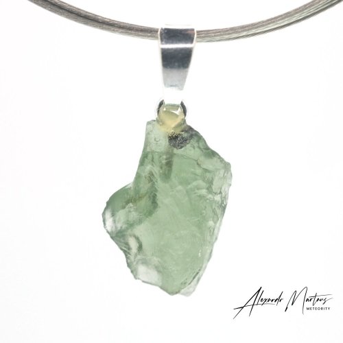 Moldavite sterling silver pendant - 1.26 grams