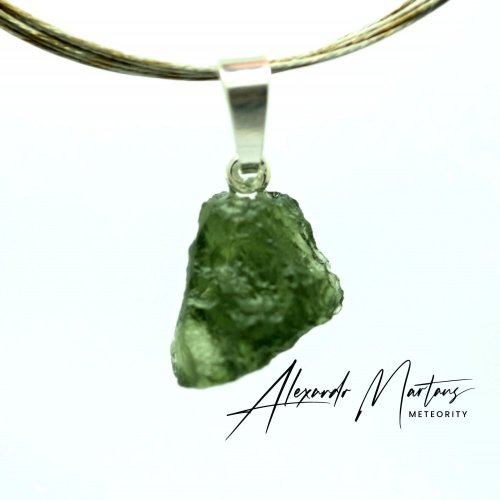 Moldavite sterling silver pendant 1.68 grams