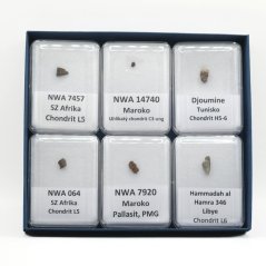 Collectible set of meteorites - 6 specimens from Northern AfricaPIE
