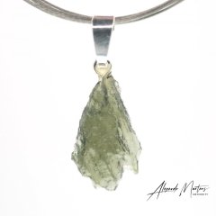 Moldavite sterling silver pendant - 0.89 grams