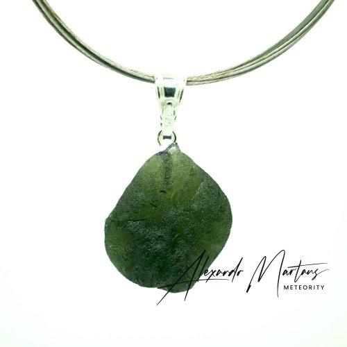 Moldavite sterling silver pendant - 3.99 grams