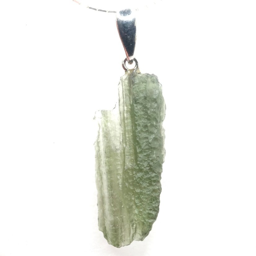 Elegant pendant with natural moldavite (1.82 g). Handmade original with gift box and certificate of authenticity.